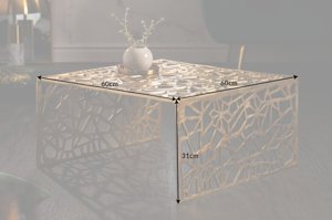 Designerski złoty stolik kawowy ABSTRACT / 60x31x60 cm