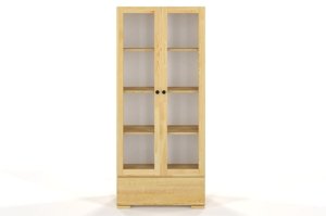 Drewniana sosnowa witryna ze szklanymi drzwiami Visby SANDEMO 1S80