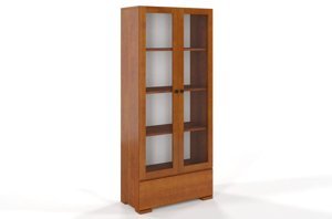 Drewniana sosnowa witryna ze szklanymi drzwiami Visby SANDEMO 1S80 / kolor biały