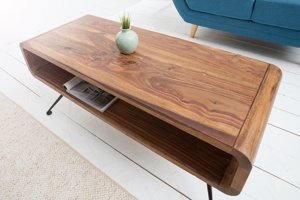Drewniany stolik kawowy ALPHA w stylu retro (100 cm)