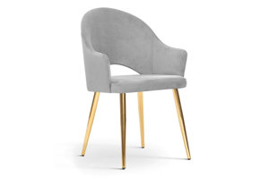 Ekskluzywne tapicerowane krzesło NATALE na złotych nogach