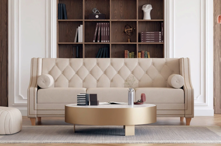 Elegancka 3-osobowa sofa RETRO z funkcją spania / szerokość 214 cm
