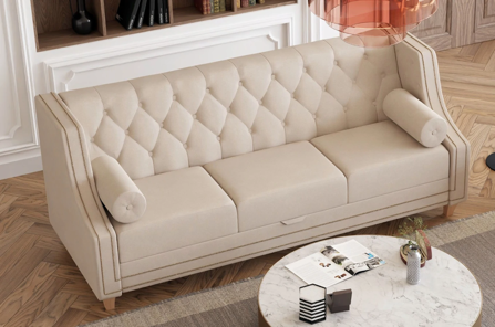 Elegancka 3-osobowa sofa RETRO z funkcją spania / szerokość 214 cm