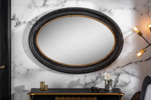 Eleganckie czarno-złote lustro VENICE / 135x95 cm 