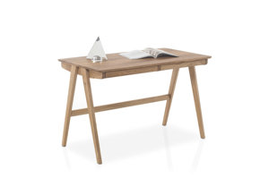 Eleganckie drewniane dębowe biurko z szufladami DELIA / 120x65 cm