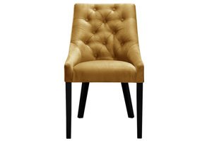 Eleganckie pikowane krzesło DONNA CHESTERFIELD na drewnianych nogach