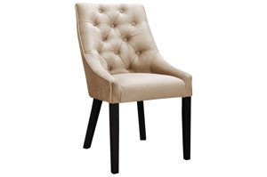 Eleganckie pikowane krzesło DONNA CHESTERFIELD na drewnianych nogach