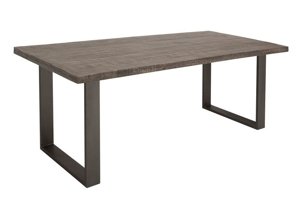 Industrialny stół IRON CRAFT z szarym blatem z drewna mango / 90x160 cm, nogi stalowe antracytowe