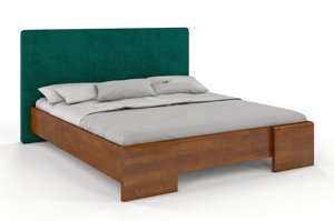 Łóżko drewniane bukowe Visby HESSEL z tapicerowanym zagłówkiem 