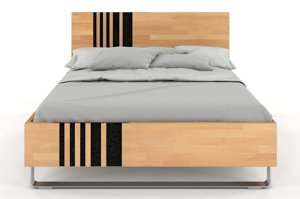 Łóżko drewniane bukowe Visby KIELCE / 140x200 cm, kolor orzech