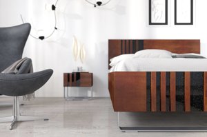 Łóżko drewniane bukowe Visby KIELCE / 160x200 cm, kolor naturalny