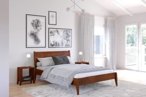Łóżko drewniane bukowe Visby RADOM / 160x200 cm, kolor naturalny