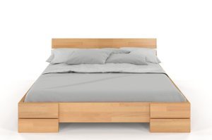 Łóżko drewniane bukowe Visby Sandemo / 140x200 cm, kolor orzech