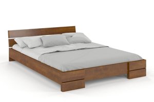 Łóżko drewniane bukowe Visby Sandemo / 160x200 cm, kolor orzech