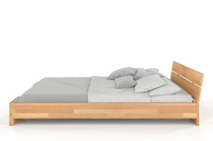 Łóżko drewniane bukowe Visby Sandemo / 200x200 cm, kolor palisander