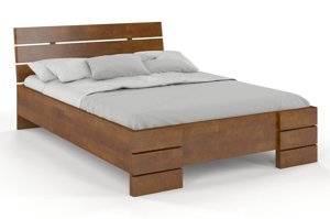 Łóżko drewniane bukowe Visby Sandemo High / 180x200 cm, kolor orzech