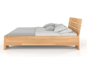 Łóżko drewniane bukowe Visby Sandemo High / 200x200 cm, kolor biały