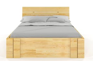 Łóżko drewniane sosnowe Visby Arhus High Drawers (z szufladami) / 180x200 cm, kolor naturalny