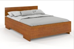 Łóżko drewniane sosnowe Visby Bergman High / 120x200 cm, kolor orzech