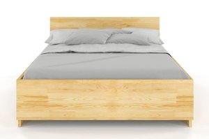 Łóżko drewniane sosnowe Visby Bergman High BC (skrzynia na pościel) / 140x200 cm, kolor biały