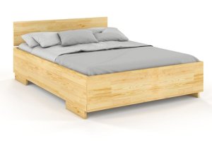 Łóżko drewniane sosnowe Visby Bergman High BC (skrzynia na pościel) / 140x200 cm, kolor biały