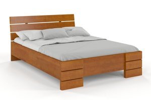 Łóżko drewniane sosnowe Visby SANDEMO High BC Long (Skrzynia na pościel) / 160x220 cm, kolor palisander