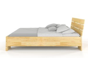 Łóżko drewniane sosnowe Visby Sandemo HIGH & BC (Skrzynia na pościel) / 180x200 cm, kolor naturalny