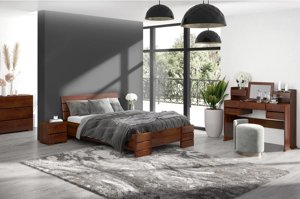 Łóżko drewniane sosnowe Visby Sandemo High / 160x200 cm, kolor biały