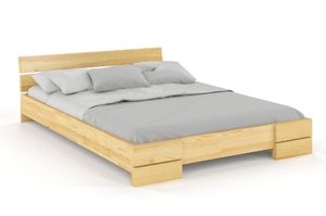 Łóżko drewniane sosnowe Visby Sandemo LONG (długość + 20 cm) / 140x220 cm, kolor palisander