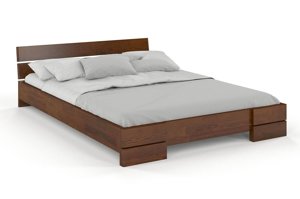 Łóżko drewniane sosnowe Visby Sandemo LONG (długość + 20 cm) / 160x220 cm, kolor palisander