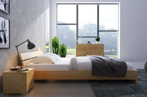 Łóżko drewniane sosnowe Visby Sandemo LONG (długość + 20 cm) / 180x220 cm, kolor naturalny
