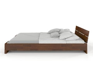 Łóżko drewniane sosnowe Visby Sandemo LONG (długość + 20 cm) / 180x220 cm, kolor orzech