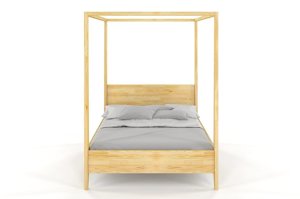 Łóżko drewniane sosnowe z baldachimem Visby CANOPY / 120x200 cm, kolor biały