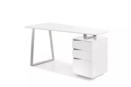 Nowoczesne białe biurko z szufladami TORI II / 150x67 cm