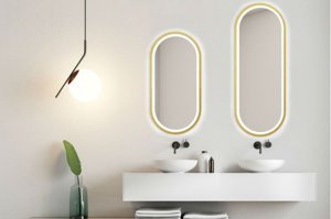 Nowoczesne lustro KORIA LIGHT z oświetleniem LED / rama dostępna w 5 kolorach