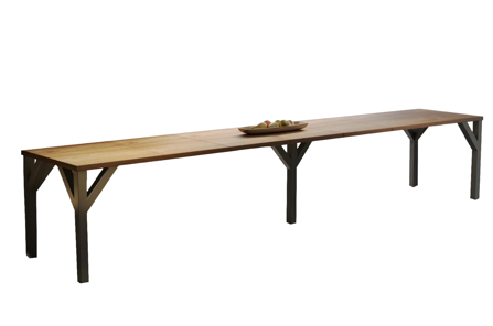 Nowoczesny rozkładany stół DUNAJ na metalowych nogach 130-295 x 90 cm (dąb stirling)