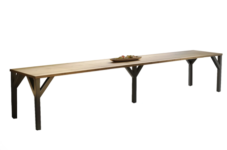 Nowoczesny rozkładany stół DUNAJ na metalowych nogach 130-405 x 90 cm (dąb wotan)