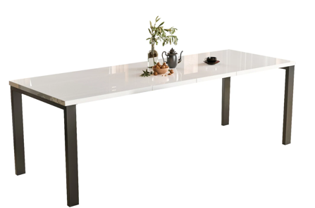 Nowoczesny rozkładany stół GARANT 80-170 x 80 cm (biały połysk)