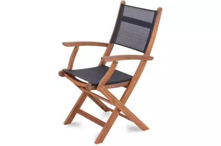 Składane krzesło ogrodowe STIV z materiałowym siedziskiem i oparciem