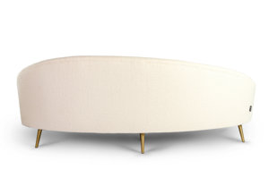 Sofa RENE w kształcie nerki, kremowa boucle / szerokość 235 cm