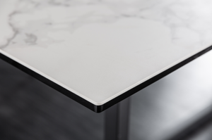 Stół SYMBIOSE z białym blatem imitującym marmur / 200x100 cm
