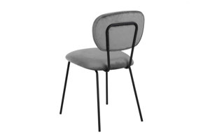Szare tapicerowane krzesło POLA na metalowych nogach