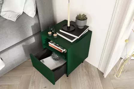 Zielona nowoczesna szafka nocna Dancan MIRKA / szer. 40 cm