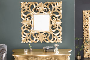 Złote lustro VENICE w stylu glamour / 75x75 cm